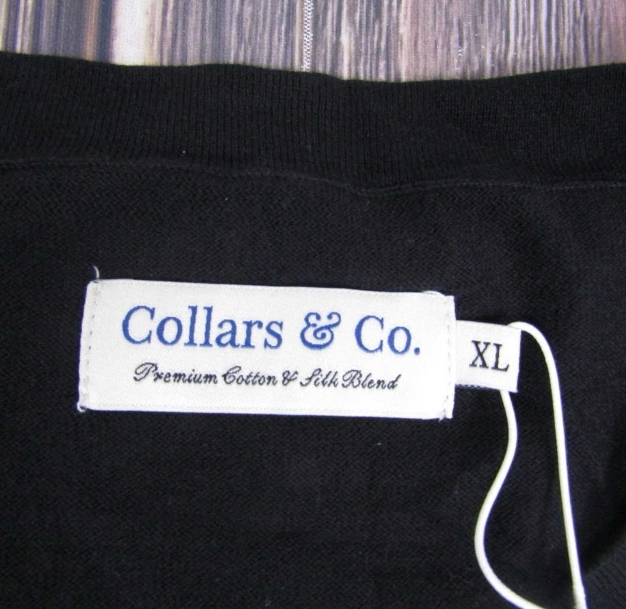 Collars & Co. Men's Black Crew Neck Short Sleeve T-Shirt XL Cotton Silk Knit gallery