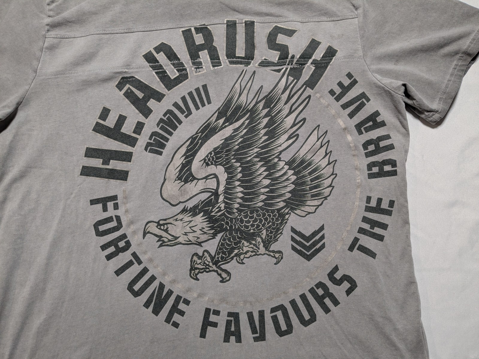 HEADRUSH FORTUNE FAVORS THE BRAVE x FEAR NONE - Men 2XL Gray T-Shirt gallery