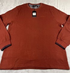 Ben sherman mens long sleeve orange pullover thermal shirt size 2XL