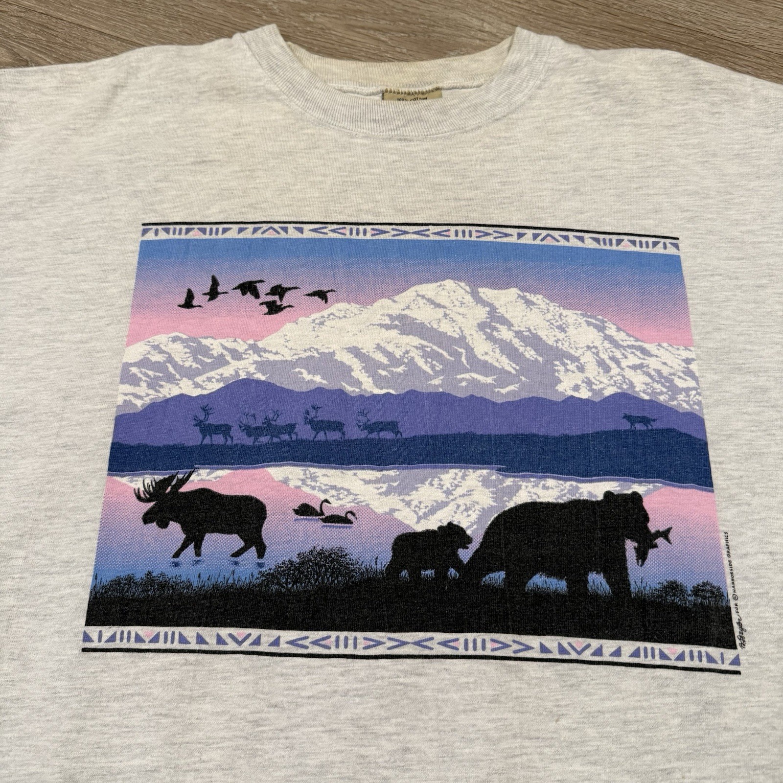 Vintage Harborside Graphics Large T-shirt Destination Moose Bear Outdoors USA gallery