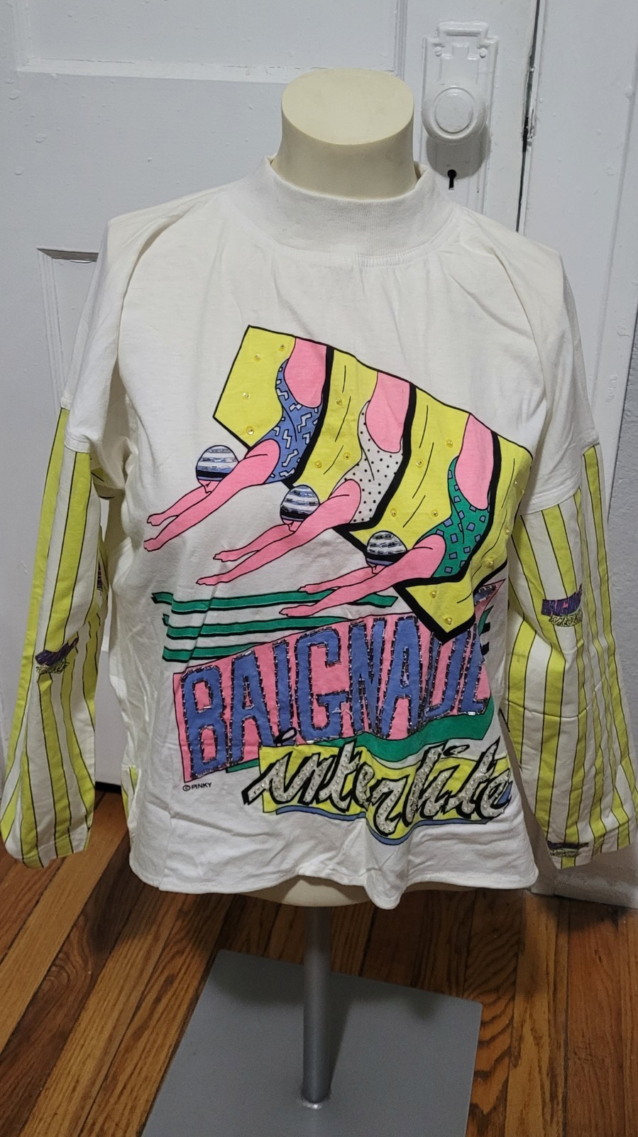 Rare Vintage Pinky Originals Cotton Graphic Tee 3/4 Sleeve Beaded Sportswear gallery