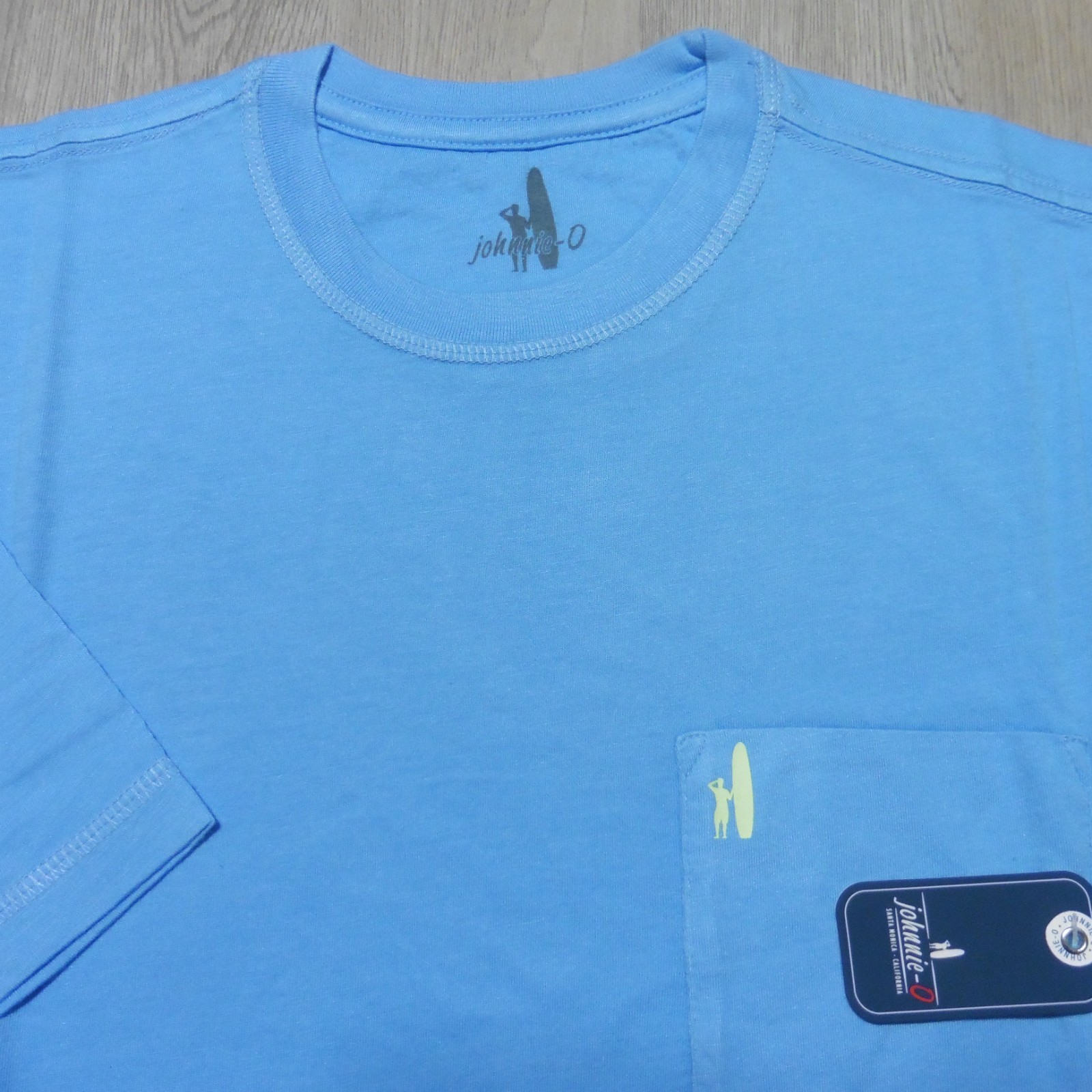 JOHNNIE O Mens M MEDIUM T SHIRT PALM PARADISE MALIBLU GOLF BLUE SANTA MONICA TEE gallery