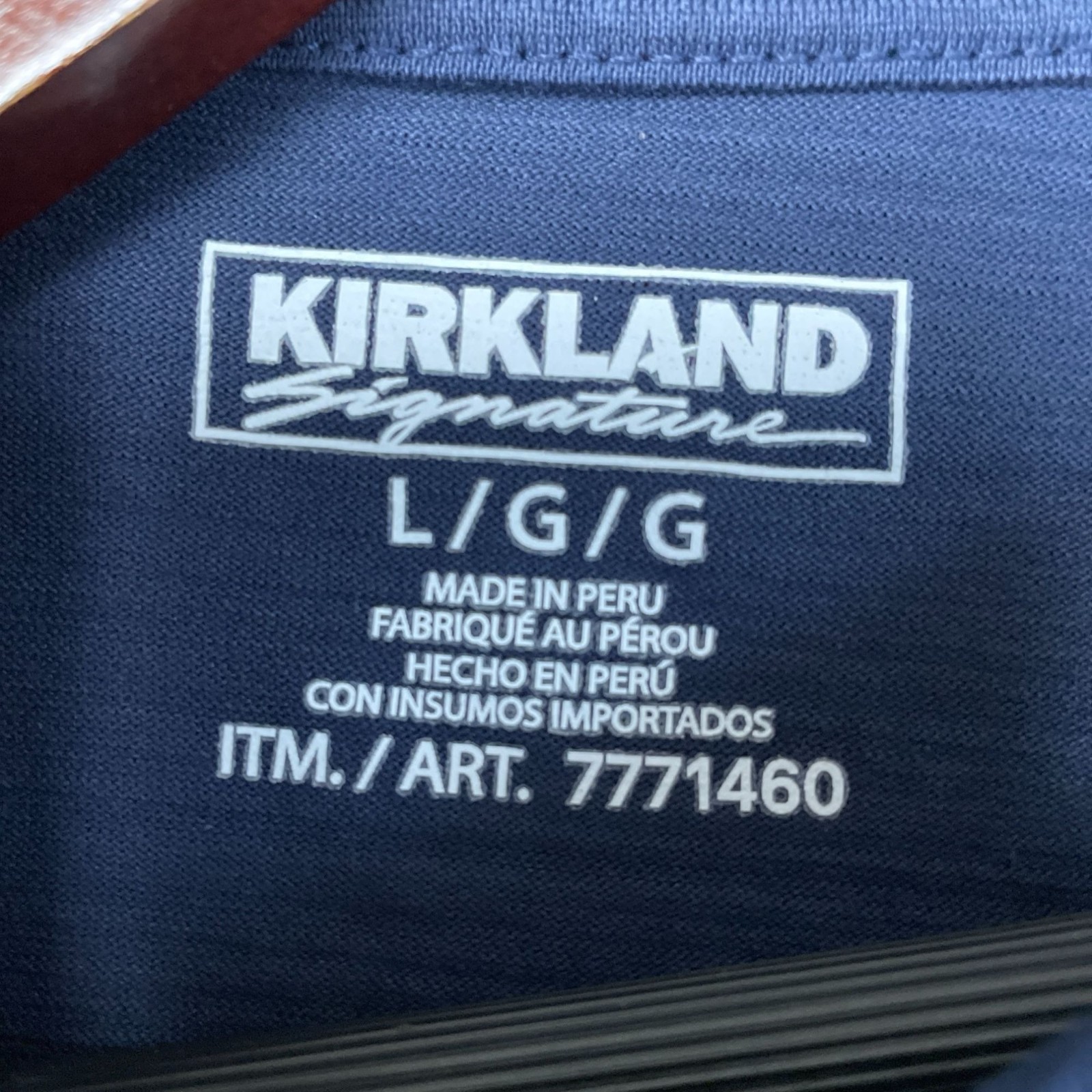 Kirkland Signature Men's L Blue Pima Cotton Crewneck T-Shirt i1868 gallery