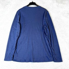 Ficerd Men’s Solid Blue V-neck Long Sleeve Thermal Waffle T-Shirt Size XL