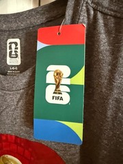 FIFA Official Licensed World Cup T Shirt L Dark Gray BRAND NEW WITH TAGS!!!!!!