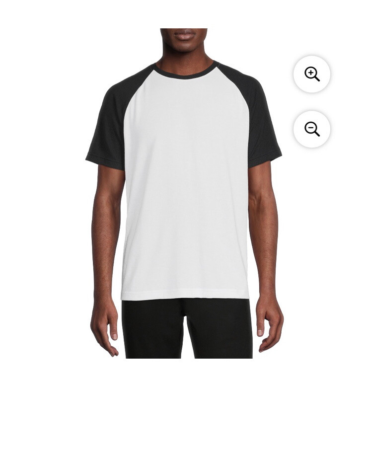 George Men's White & Black Semi-Fitted Pullover Raglan Short Sleeves T- Shirt gallery