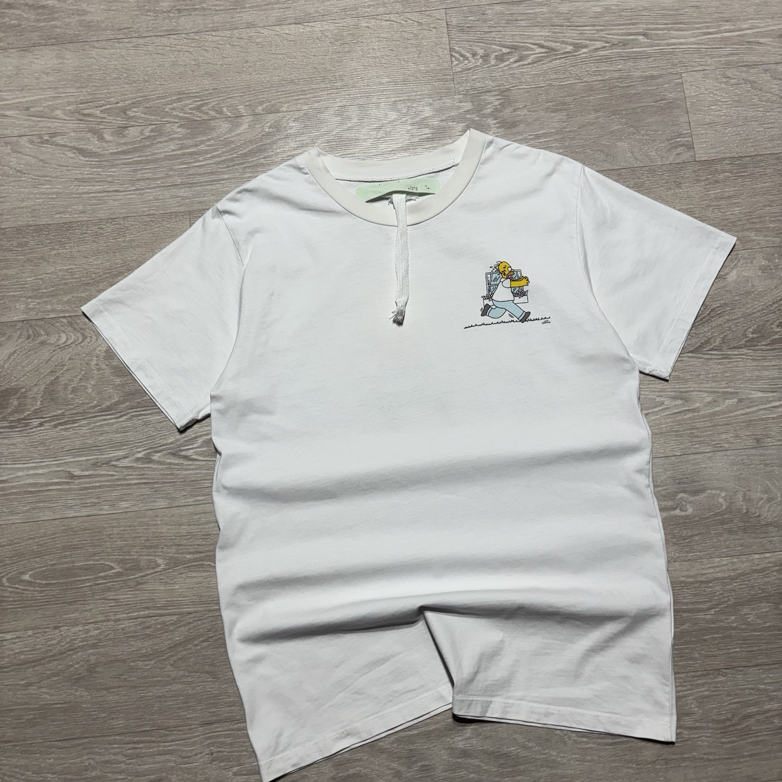 Off-White x The Simpsons Men's White Graphic Crew Neck Tee Shirt Size M gallery