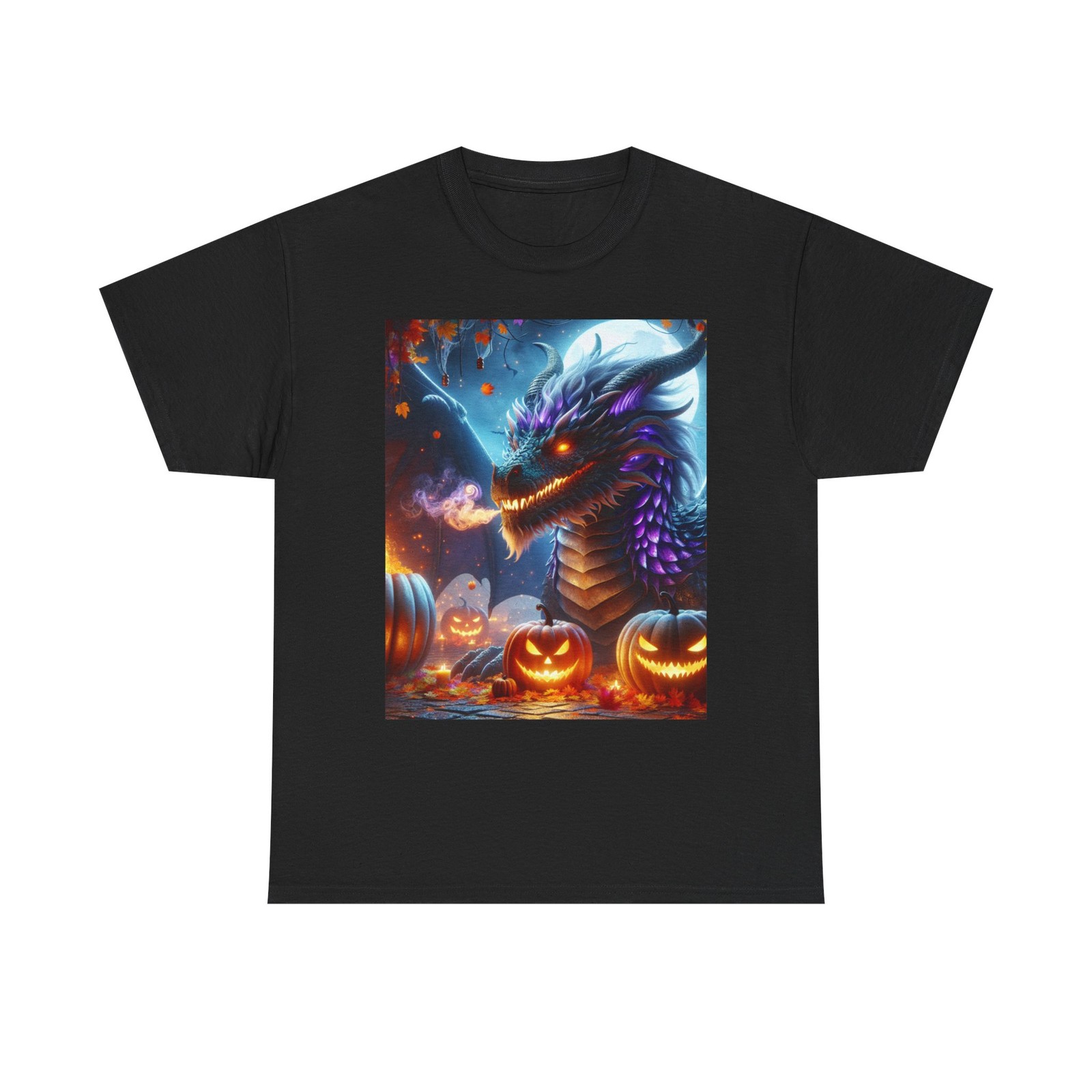 Halloween Dragon Art Unisex Heavy Cotton Tee, Cute Halloween Tee, Dragon gallery