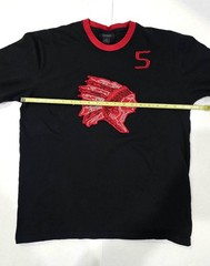 Vintage Express Embroidered Applique Indian Chief Head Shirt Black/Red, Medium