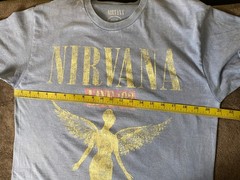 NIRVANA In Utero Live 93 Tour Dates & Art Grunge Tee Acid Wash Blue SZ M