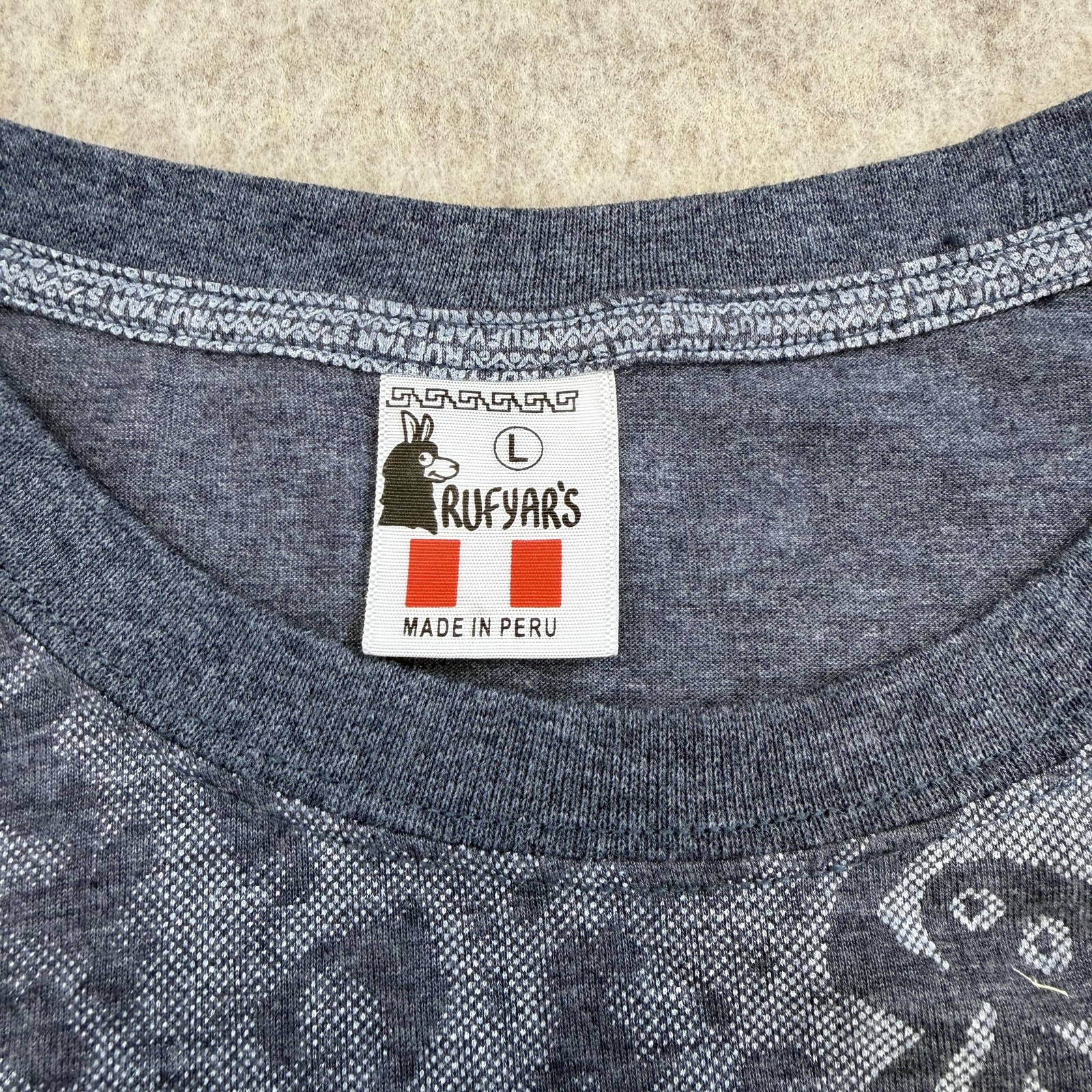 Nasca Lines Peru Shirt Mens Large Gray AOP Graphic Souvenir Rufyar's gallery