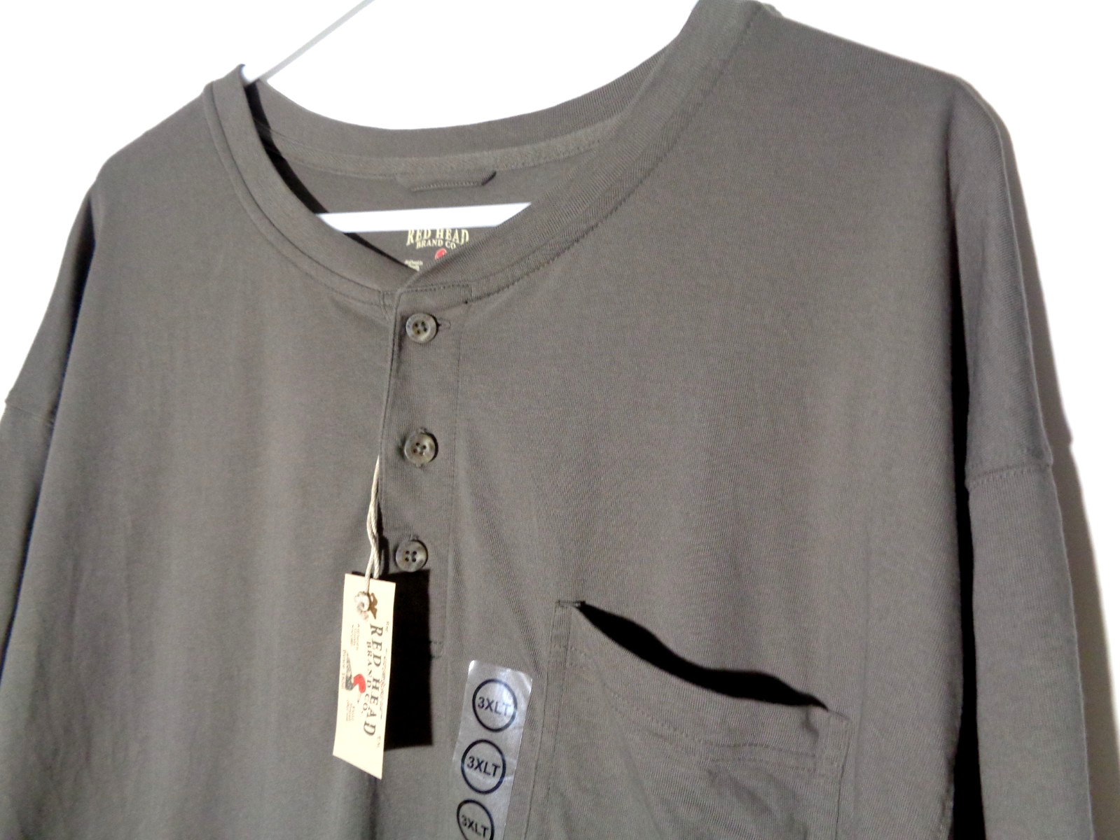 Men's Short Sleeve, Cotton Henley's by Red Head in Size 3XLT-Qty 2 gallery