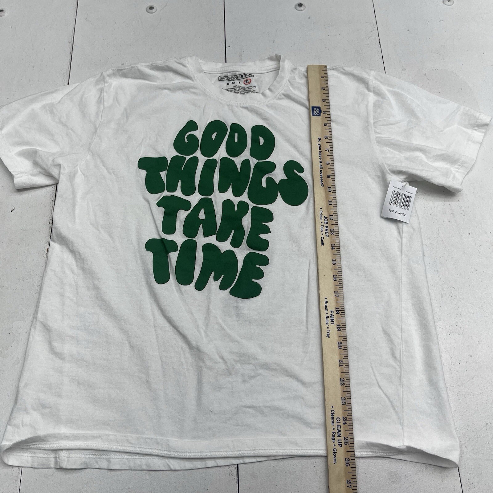 Brooklyn Vertical White Good Things Take Time T Shirt Mens Size XL gallery