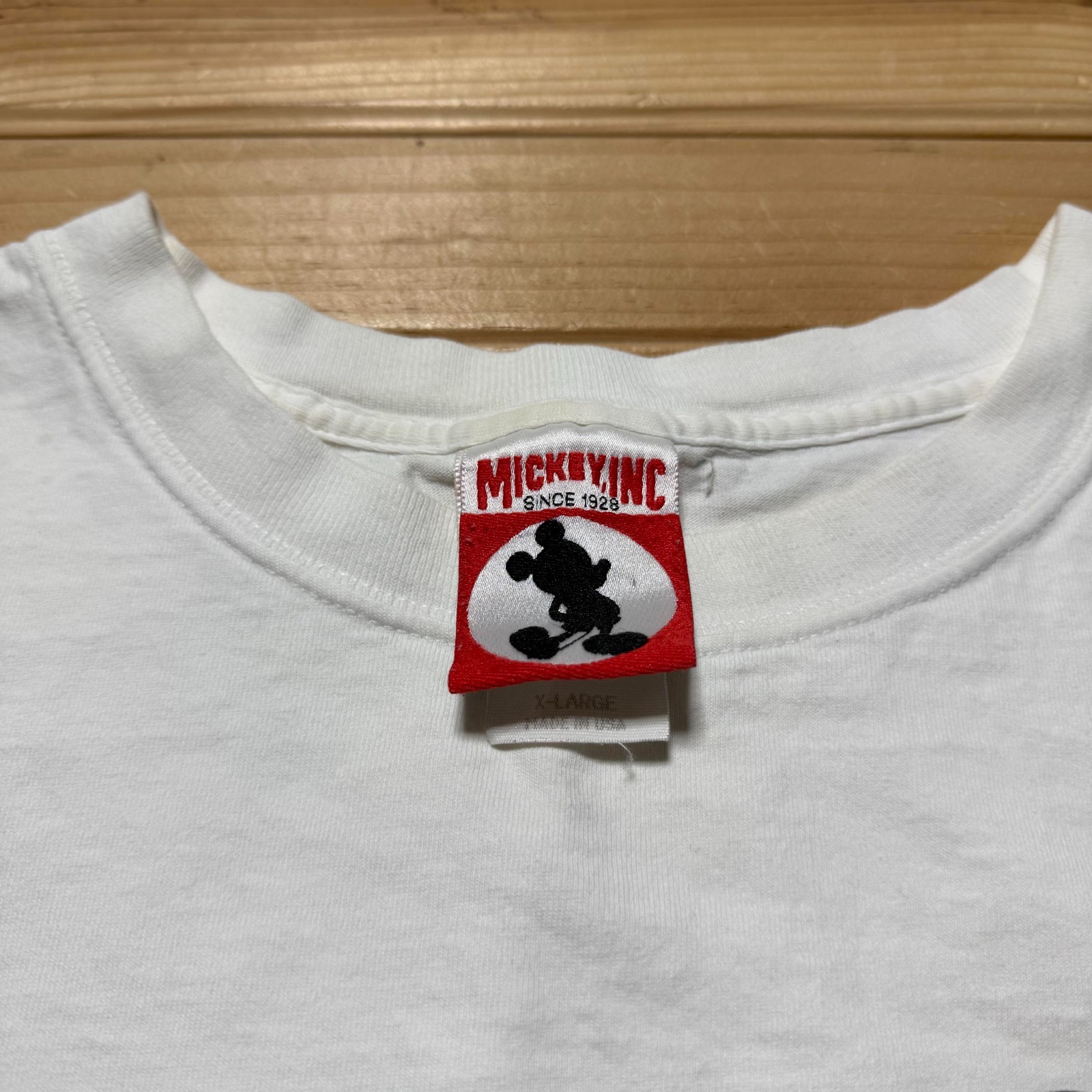 Vintage 90s Disney Peace Love & Mickey Mouse 1928 Graphic Cartoon T-Shirt USA XL gallery