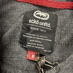 Vtg Ecko Unltd Mens Thermal Waffle Knit Long Sleeve Shirt M Gray Punk Skater Y2K