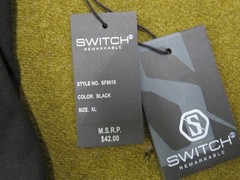 SWITCH REMARKABLE Men’s Black XL T-Shirt Cotton Quilted Pocket Side Zippers