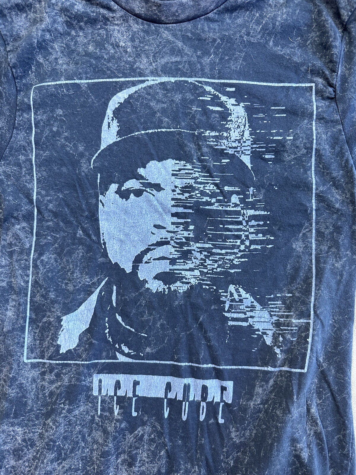 Ice Cube Picture Blue Print Tshirt Short Sleeve Graphic Tee Mens Small Digital gallery