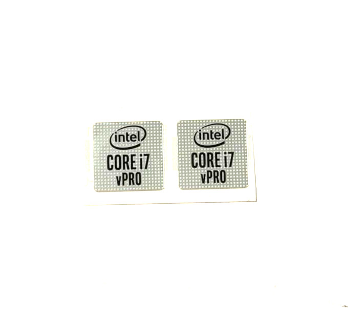 2 PCS Intel CORE i7 vPro  Sticker Decal Small 14mm x 14mm, Small Size