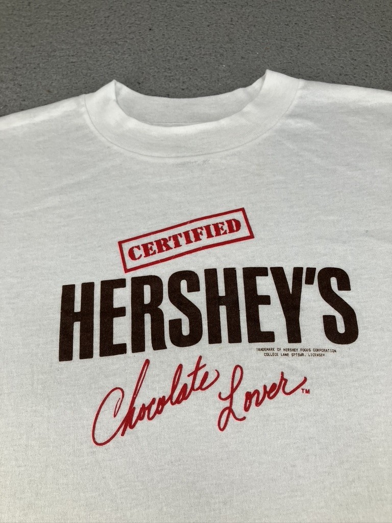 Vintage Hersheys Shirt Mens XL White Certified Chocolate Lover Candy Promo 90s gallery