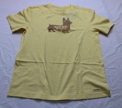 Life Is Good Men’s Dads Best Friend Corgi Shirt CN6 Sandy Yellow Small NWT