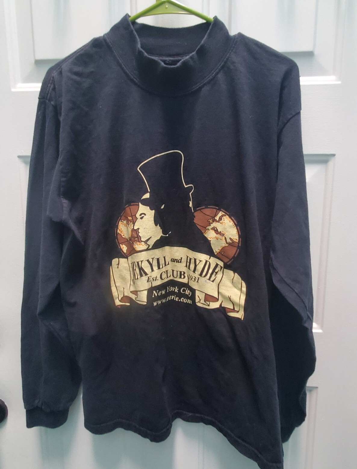 Vintage Dr Jekyll Mr Hyde Club NYC long sleeve Shirt mock neck Size unknwn eerie gallery