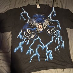American Thunder Double-Sided Black Panther Lightning Graphic T-Shirt Men’s XL