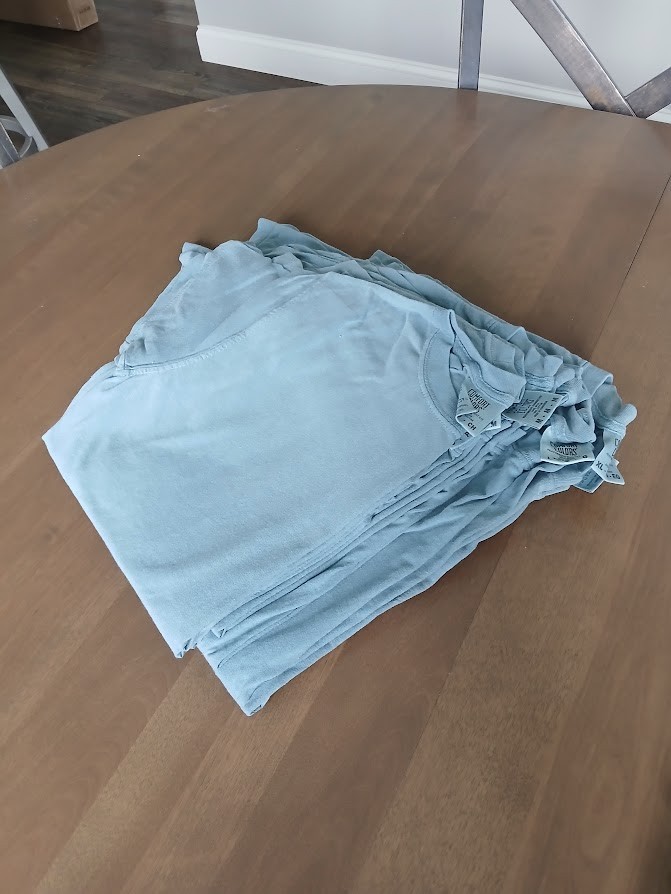 Comfort Colors Blank T-Shirt Ice Blue - 10 SHIRTS - VARIOUS SIZES - S, M, L, XL gallery