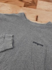 Patagonia P-6 Logo Responsibili-Tee Shirt Mens Medium Gray Long Sleeve Fitz Roy