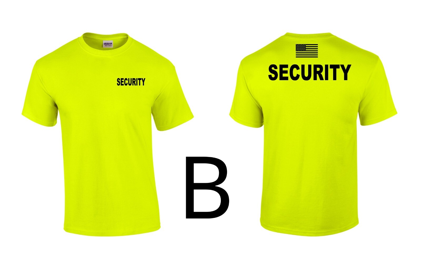 SECURITY Hi Vis Safety Green T Shirts Unisex US Flag Work Sports Short Sleeve gallery