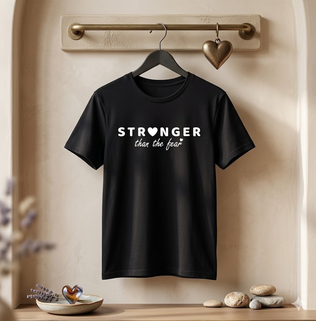 Stronger Than Fear Men Women Message Saying Quote Positive T-Shirt - H089 gallery