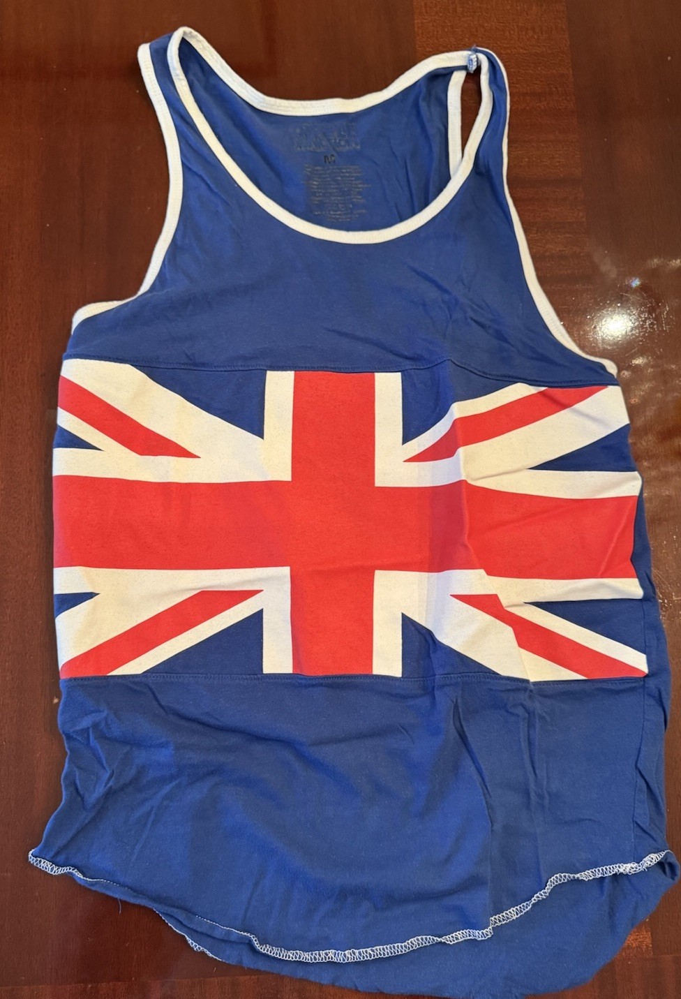 Ripple Junction Men’s Blue Union Jack Flag Tank Top Medium Shirt