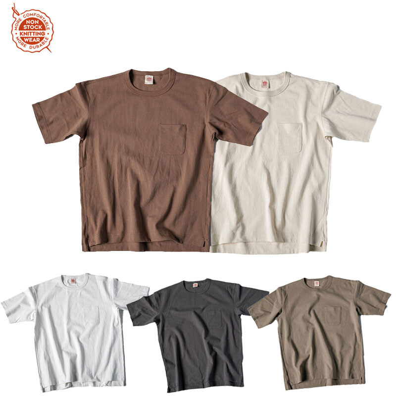 NON STOCK Drop Shoulder Pocket T-Shirt Loose Fit Men's Heavyweight Cotton Tee gallery
