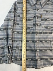 Cinch Mens Aztec button down Gray Fleece Shirt Jacket Shacket Medium Stretch