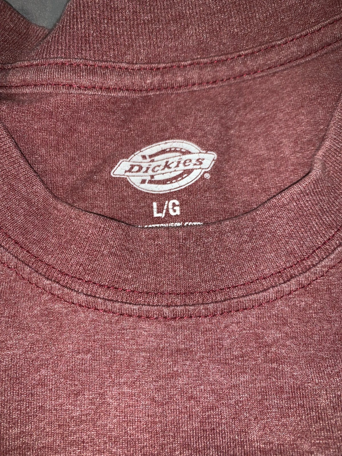Dickies Heavy weight long Sleeve, T Shirt, Large, Red Rust 50%Cotton 50% Poly, gallery