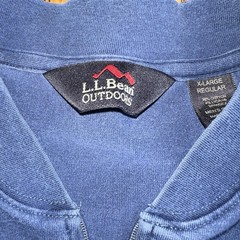 Vtg 80s 90s LL Bean Outdoor 1/4 Zip Pullover Shirt Mens XL Blue Short Sleeve