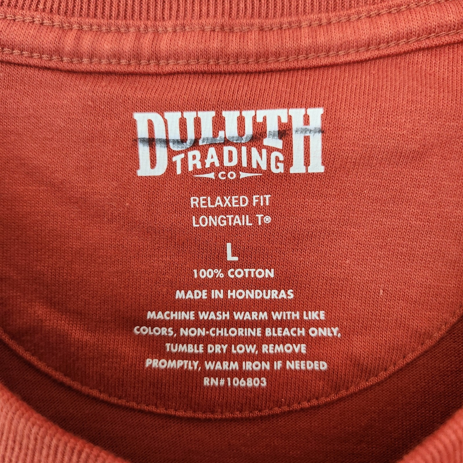 Duluth Trading Henley Shirt Men's L Orange Longtail T Outdoors Workwear Sturdy gallery