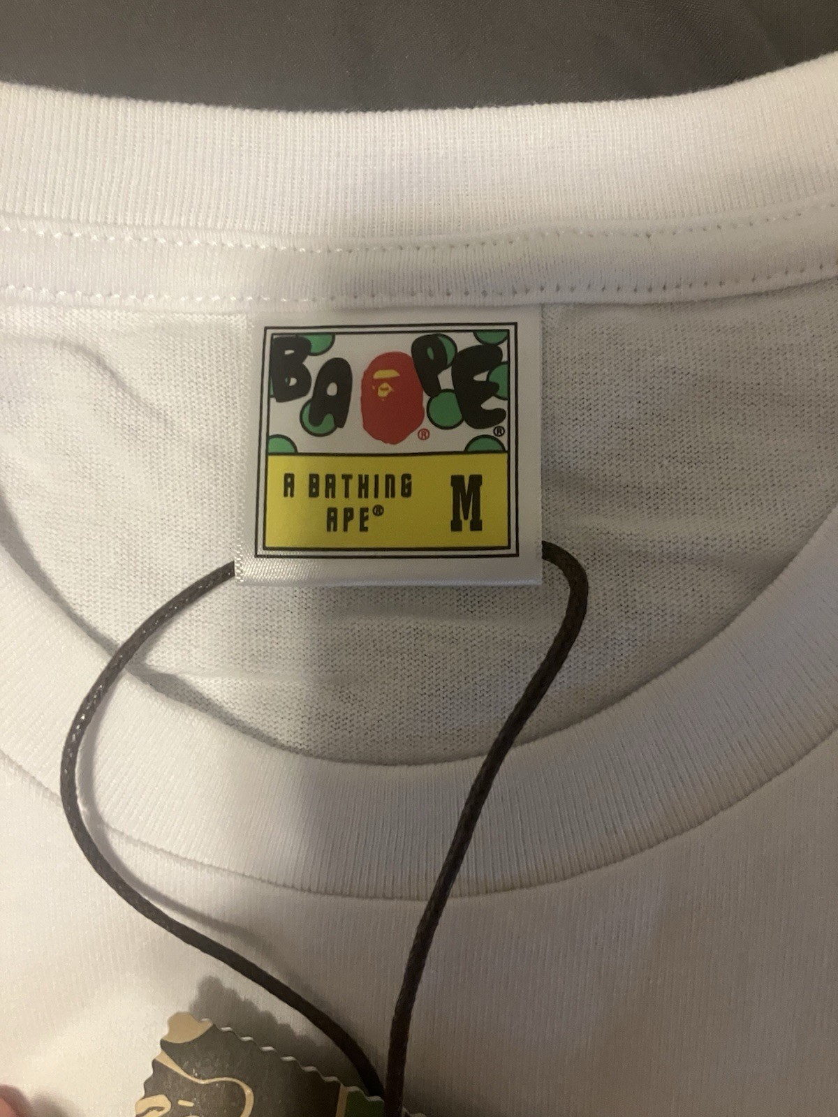 A Bathing Ape BAPE White Ape Head Graphic Logo Cotton Crew Neck Tee Men's M gallery