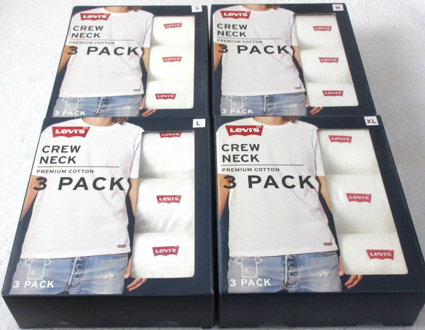 Levi's Men's Crewneck Premium Cotton 3 Pack Tee shirts White NIB Ships Free gallery