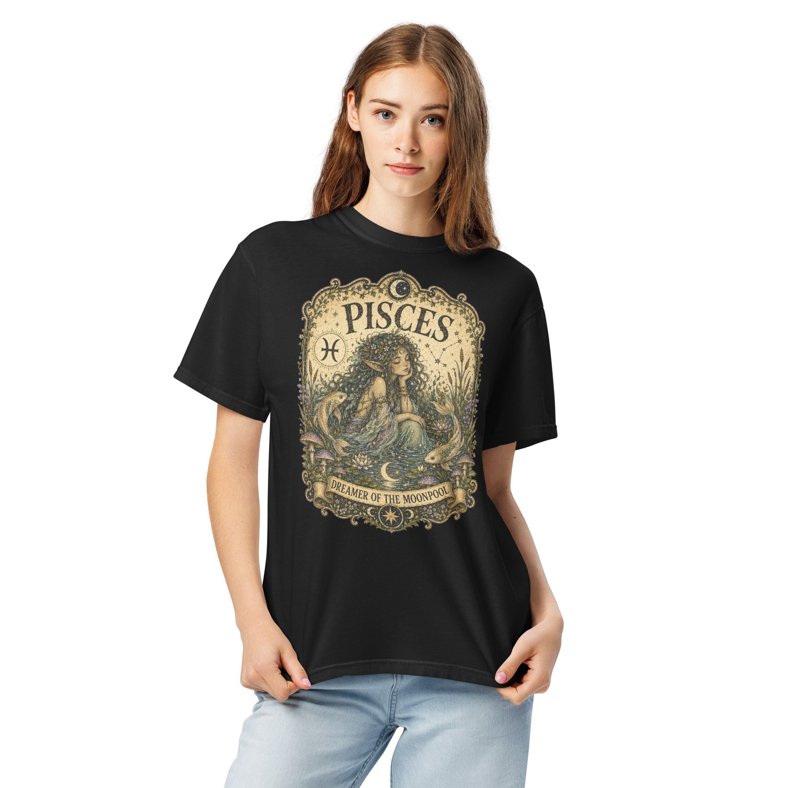 Pisces Dreamer of the Moonpool T-Shirt Premium Comfort Colors Zodiac Tee S-4XL gallery