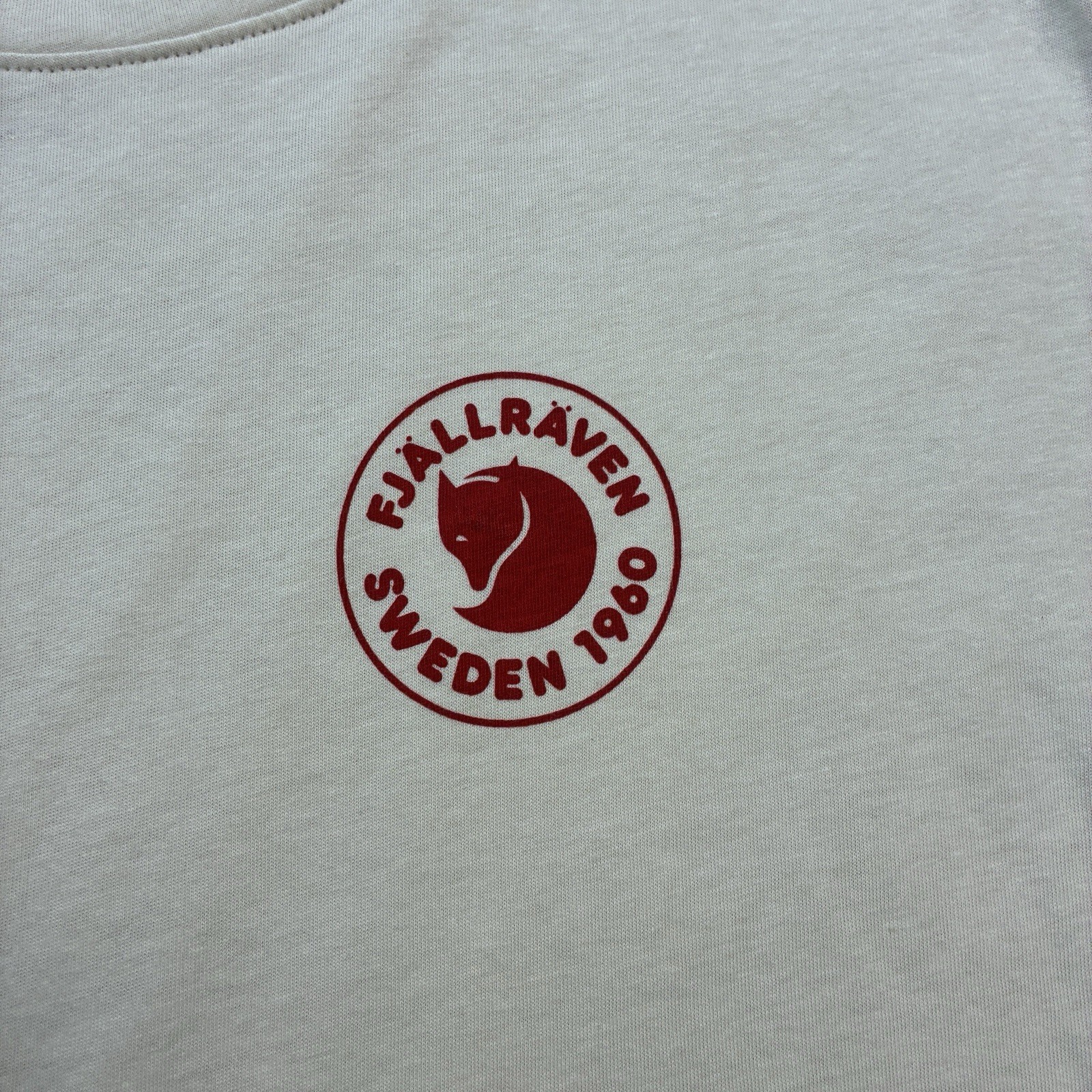 NWT Fjallraven Short Sleeve Shirt Logo Mens XXL Organic Cotton Chalk White Beige gallery