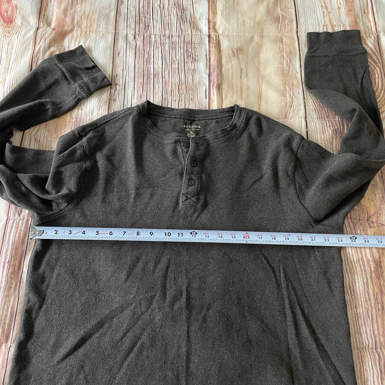 Sonoma Dexter Morgan Kill Shirt Henley Mens Size XL Life Style Brown TV gallery