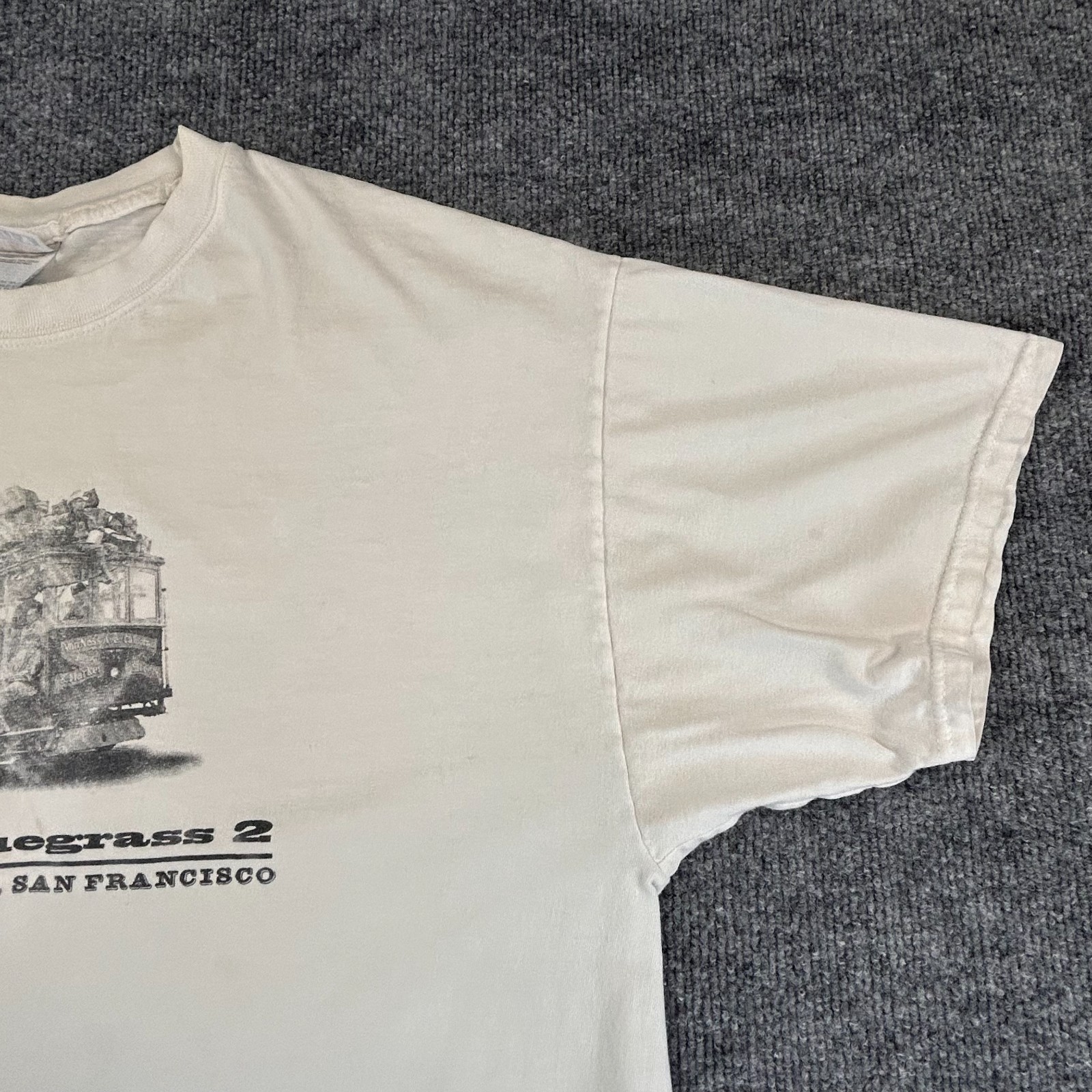 VTG San Francisco Shirt Adult XL White Bluegrass Concert Cable Car Golden Gate gallery