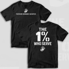 USMC The 1% Who Serve T-Shirt, Marine Corps Brotherhood Pride Graphic Tee