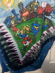 Grateful Dead Shirt Medium Tie Dye Casey Jones Train Liquid Blue 2011 Size Large