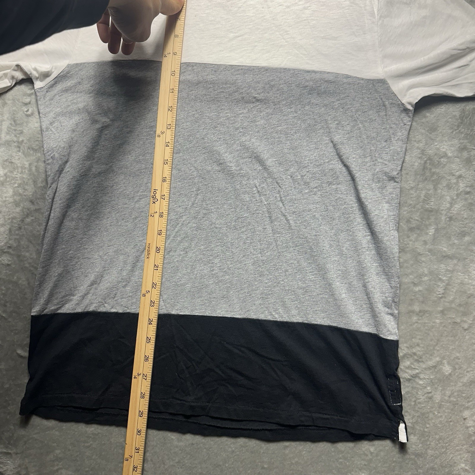 Rag & Bone Color-block Tee T-Shirt Mens Large White Gray Black Stretch gallery