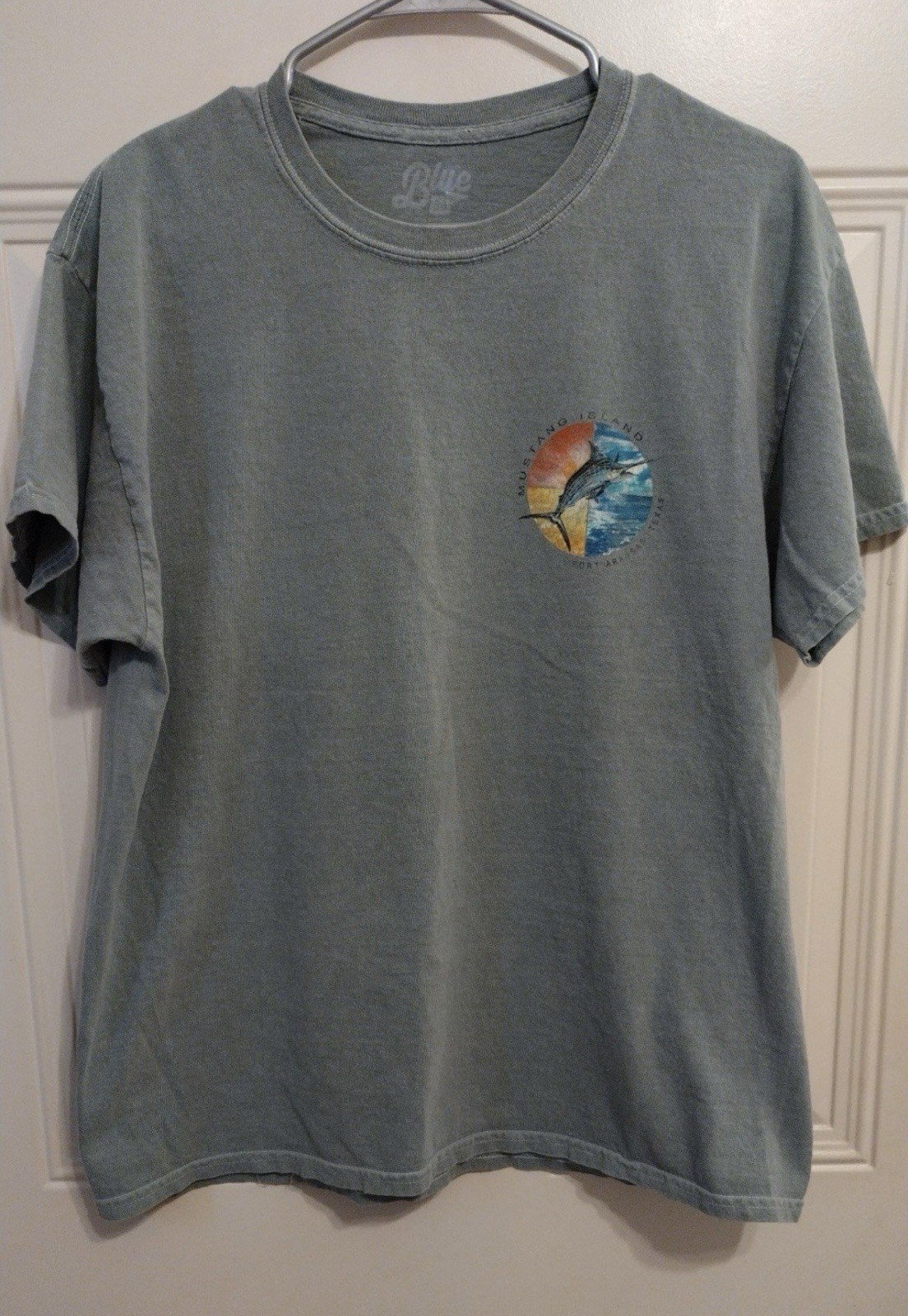 Mustang Island Port Aransas Texas Shirt Large Texan Marlin Fish Fishing BG2 gallery