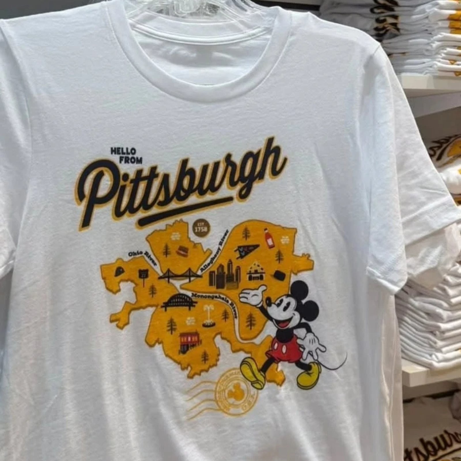 Vintage Mickey Pittsburgh City Version Graphic T-Shirt gallery