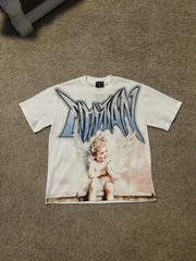 NWT Mixed Emotion Angel Dove Rhinestone Short Sleeve Graphic Print Tee Men M