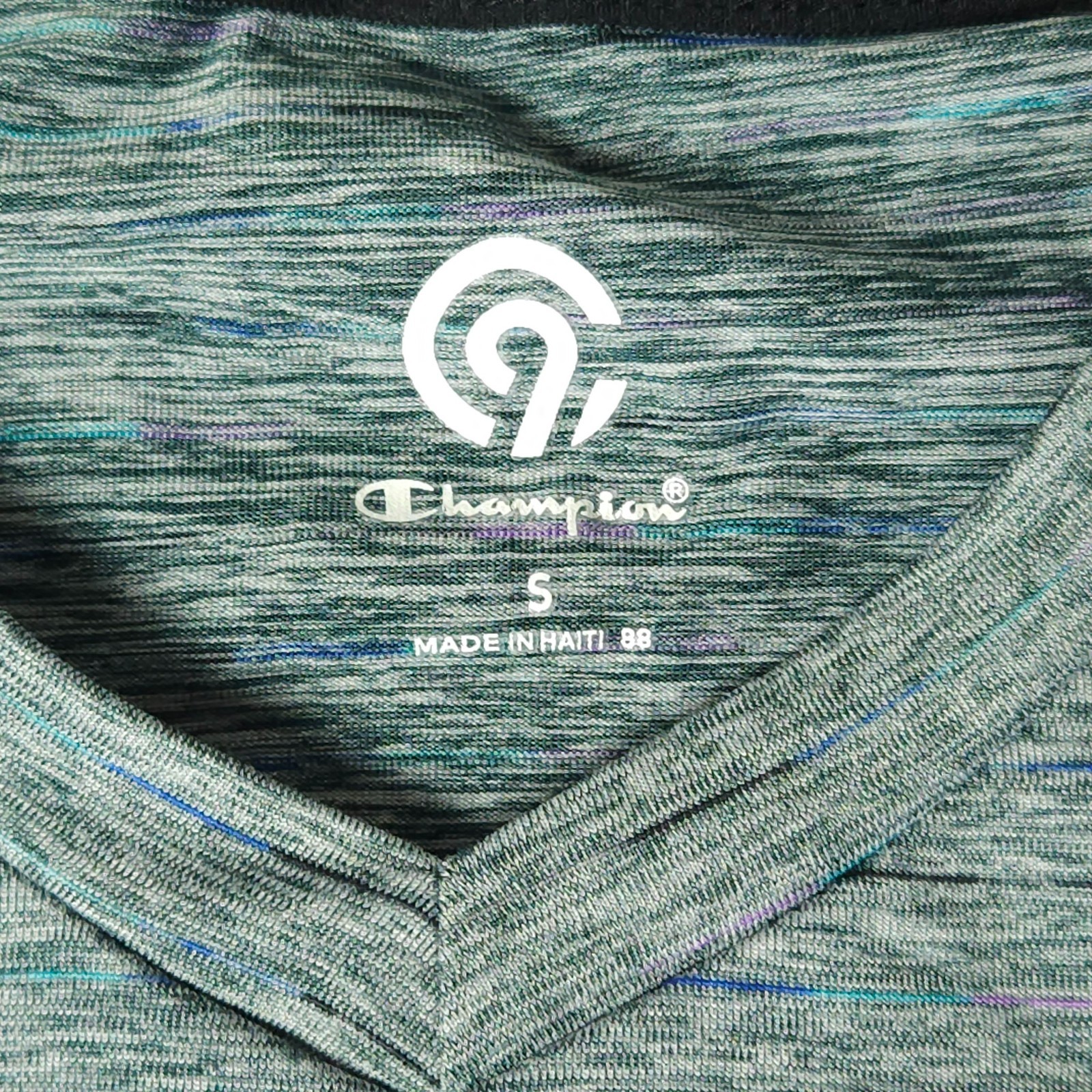 Champion C9 Men's Small Green/Gray Breathable Quick Drying Gym Workout Tee gallery