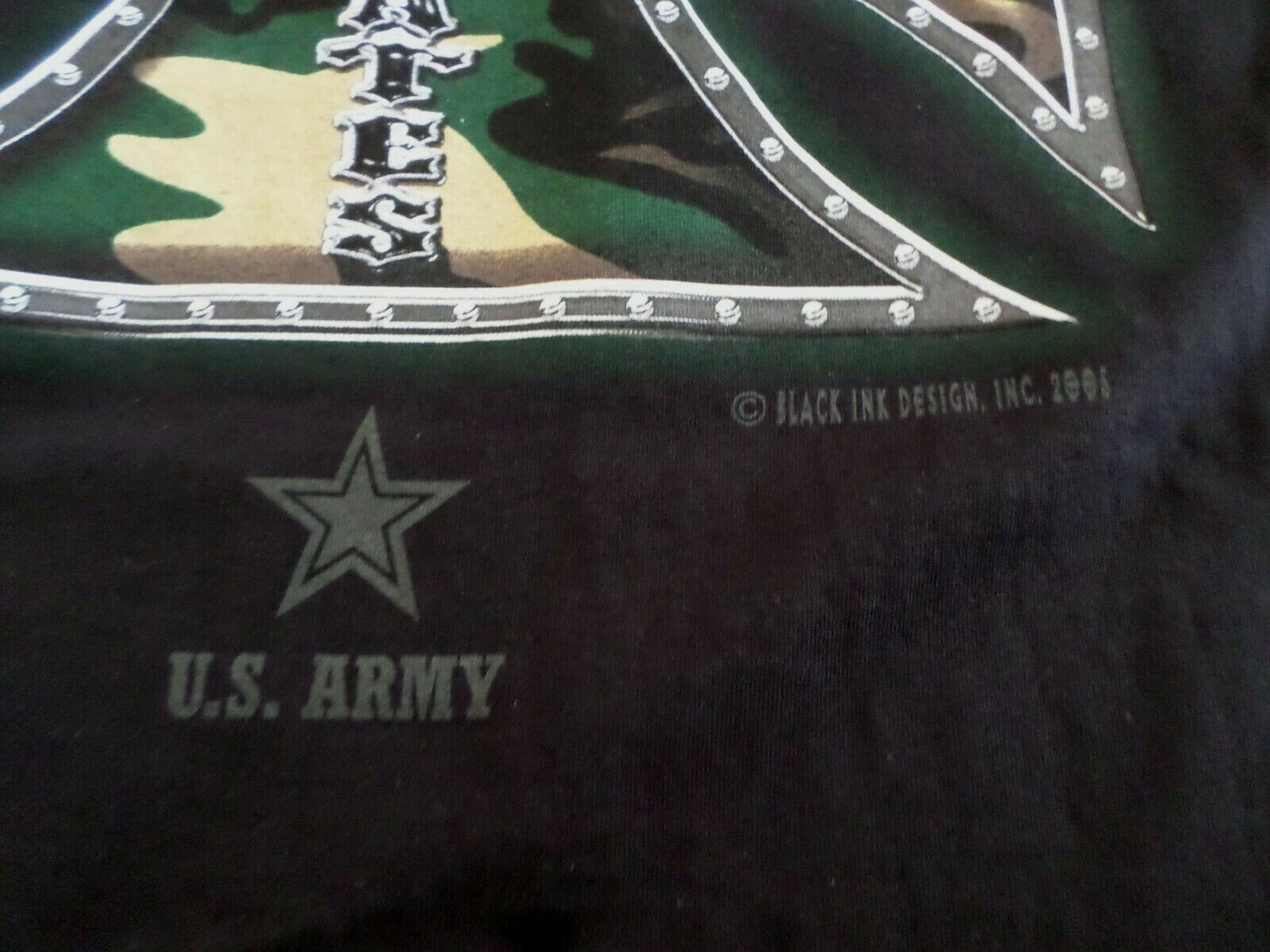 U.S MILITARY ARMY T- SHIRT IRON CROSS MADE IN THE USA BLACK INK DESIGN MEDIUM gallery